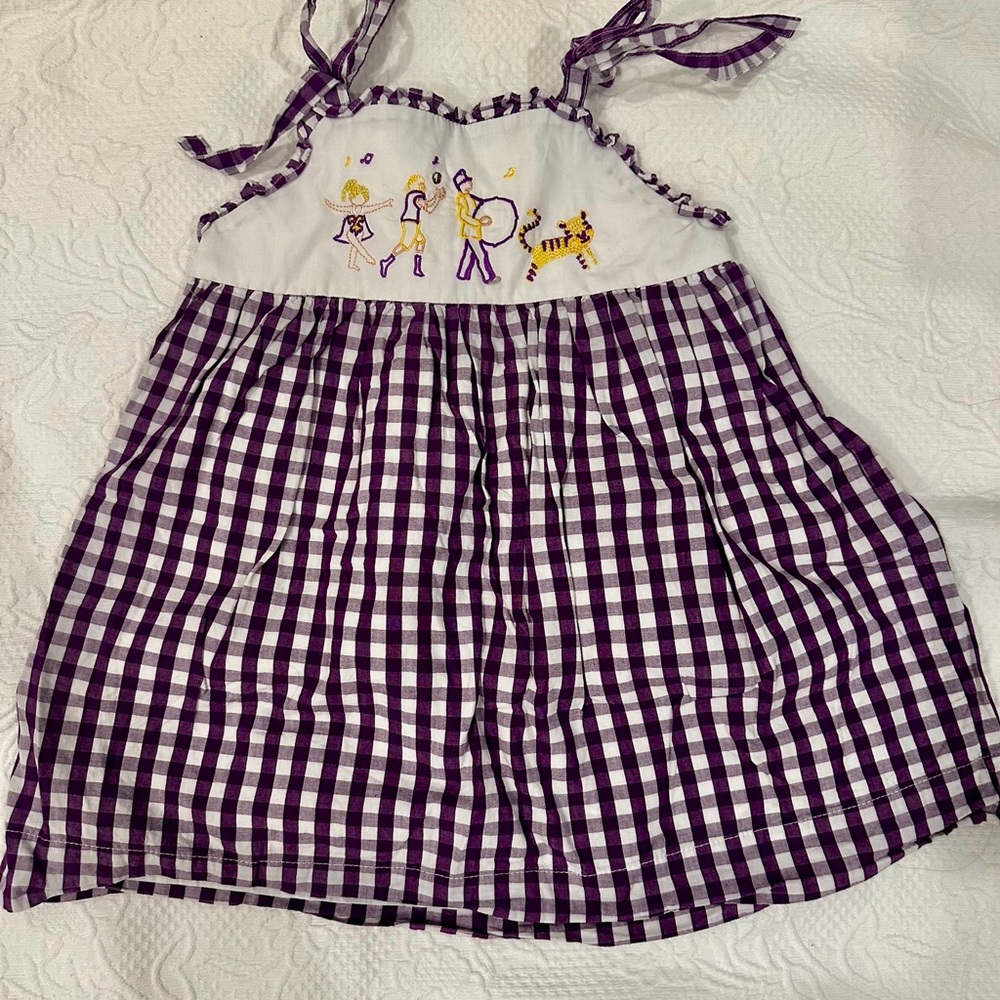 Purple and White Checkered Dress